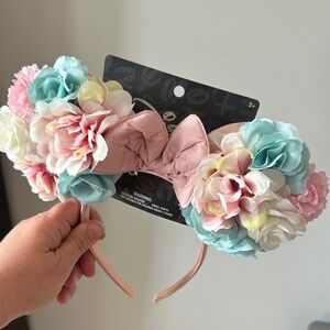 Disney Floral Mouse Ears Headband - Pink, Blue, Cream pastel colors